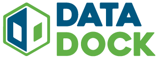 DataDock logo: a hexagonal green and blue icon resembling two back-to-back letter Dees
